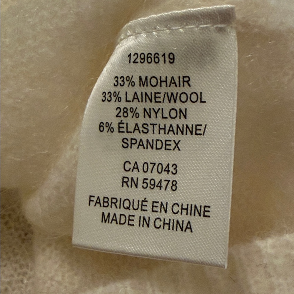 Camila Coelho Mohair Wool Blend Cardigan Sweater Cream M NWT - Picture 10 of 12